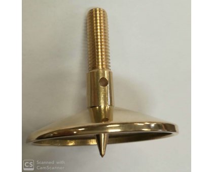 Piedino ottone 10 MA x 60 mm con puntale e filetto registrabile