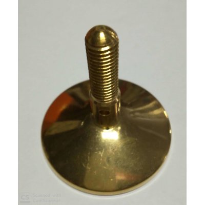 Piedino ottone 10 MA x 60 mm con gomma registrabile