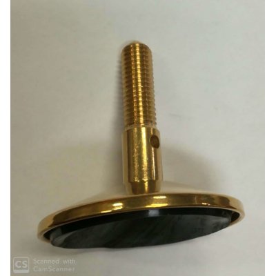 Piedino ottone 10 MA x 60 mm con gomma registrabile