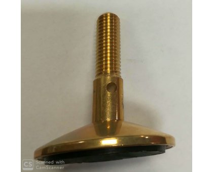Piedino ottone 10 MA x 50 mm con gomma registrabile