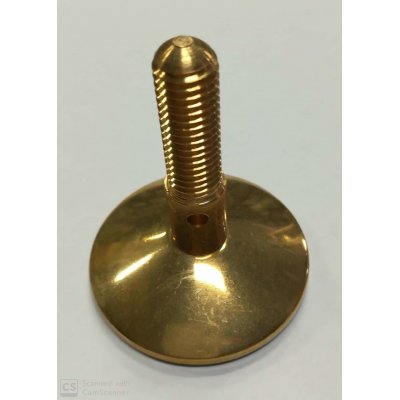 Piedino ottone 10 MA x 50 mm con gomma registrabile