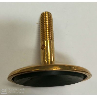 Piedino ottone 12 MA x 60 mm con gomma registrabile