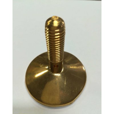 Piedino ottone 12 MA x 60 mm con gomma registrabile