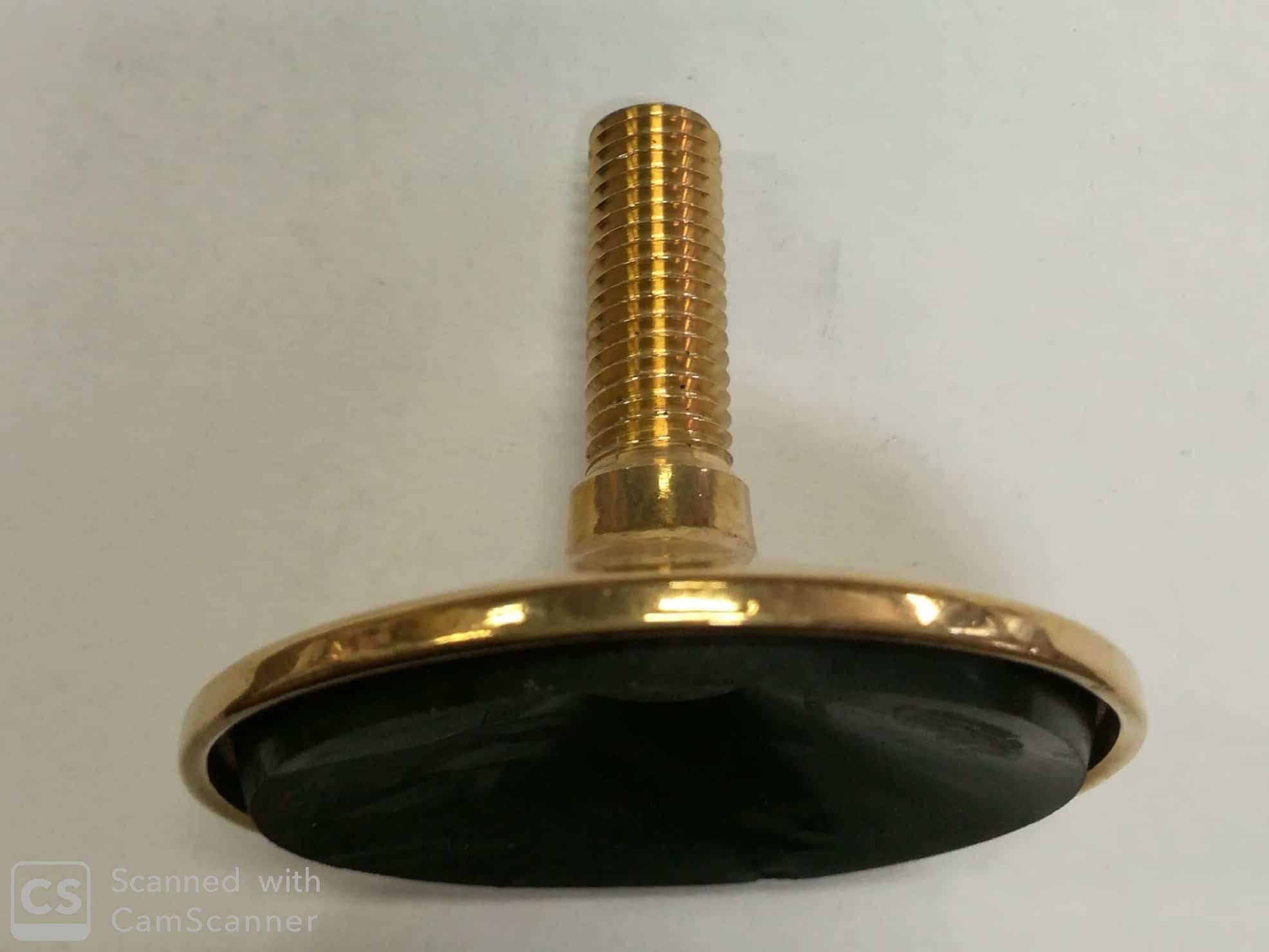 Piedino ottone 10 MA x 60 mm fisso con gomma