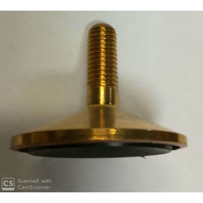 Piedino ottone 10 MA x 50 mm fisso con gomma