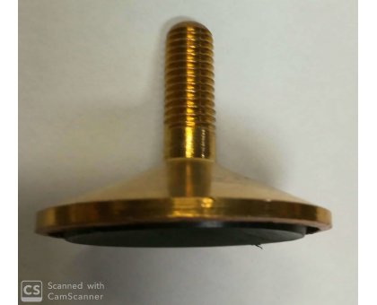 Piedino ottone 10 MA x 50 mm fisso con gomma