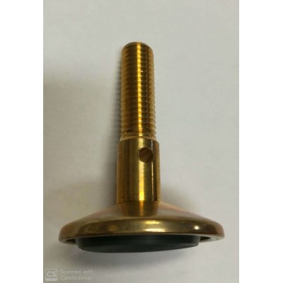 Piedino ottone 10 MA x 40 mm con gomma registrabile