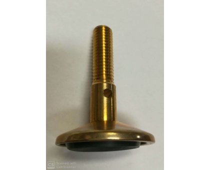 Piedino ottone 10 MA x 40 mm con gomma registrabile
