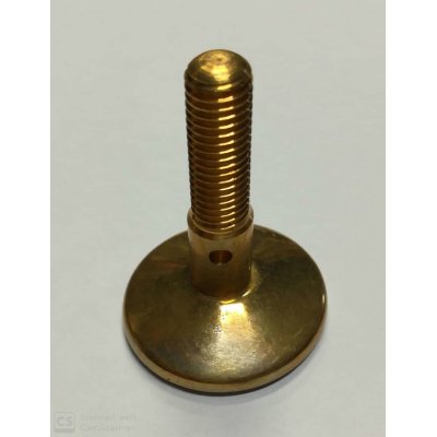 Piedino ottone 10 MA x 40 mm con gomma registrabile