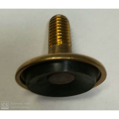 Piedino ottone 10 MA x 35 mm fisso con gomma
