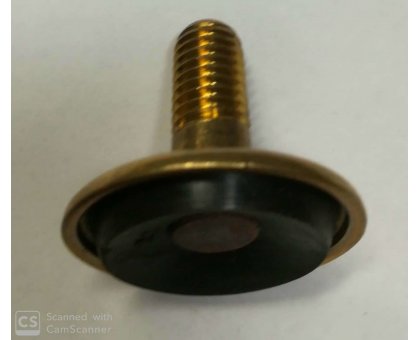 Piedino ottone 10 MA x 35 mm fisso con gomma