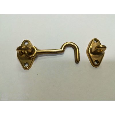 Gancio fermapersiane mm 60 in ottone lucido