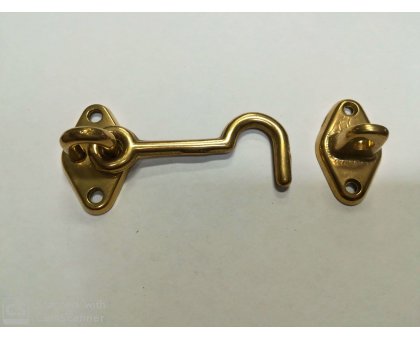 Gancio fermapersiane mm 60 in ottone lucido