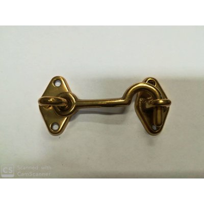 Gancio fermapersiane mm 60 in ottone lucido