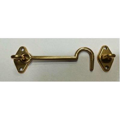 Gancio fermapersiane mm 100 in ottone lucido