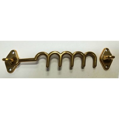 Gancio fermapersiane regolabile mm 60-140 in ottone lucido