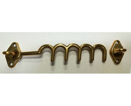 Gancio fermapersiane regolabile mm 60-140 in ottone lucido