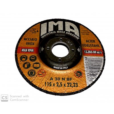 Disco per taglio FERRO/INOX mm 115 x 2,5 foro 22,23