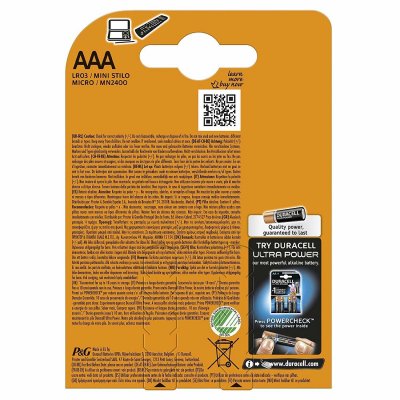 Batterie ministilo AAA DURACELL PLUS POWER conf. pz 4