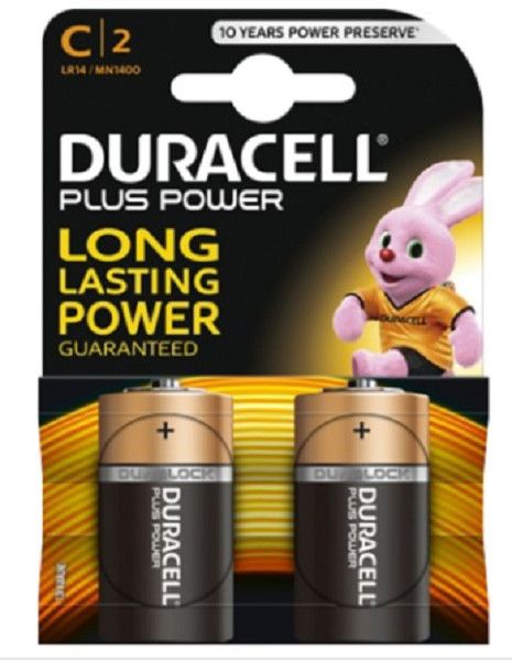 Batterie mezza torcia C DURACELL PLUS POWER conf. pz 2