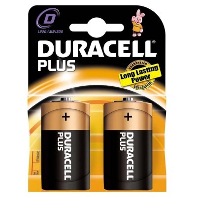 Batterie torcia D DURACELL PLUS POWER conf. pz 2