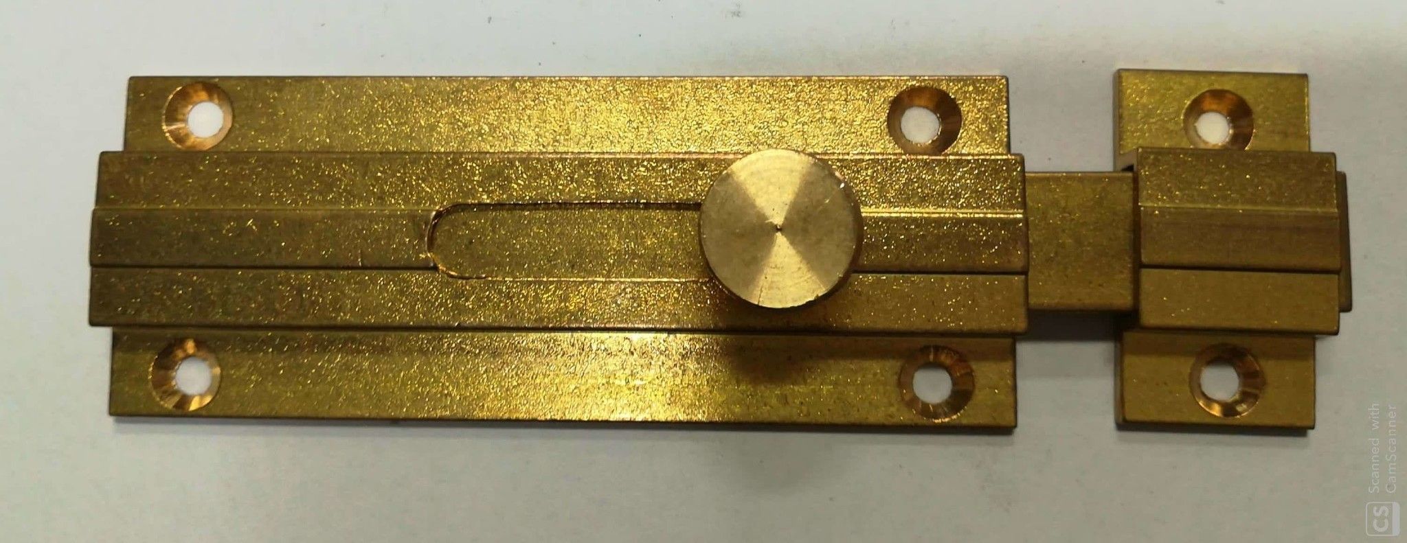 Catenaccio sagomato piatto mm  80 in ottone base 31 mm