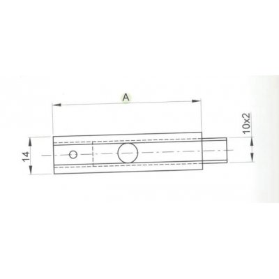 Catenacciolo ottone mm 80 mod. BINARIO tipo stretto