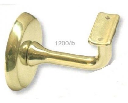 Supporto corrimano con rosetta a base tonda ottone lucido