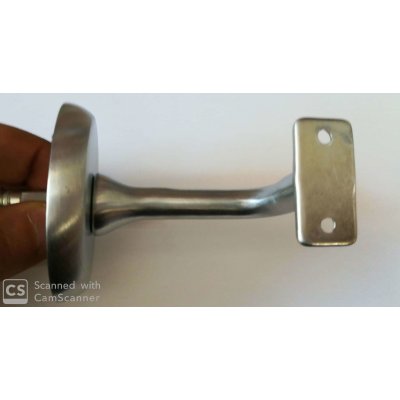 Supporto corrimano con rosetta a base piana ottone cromo satinato