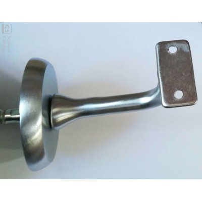 Supporto corrimano con rosetta a base piana ottone cromo satinato