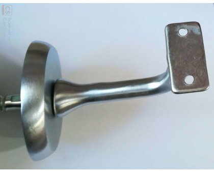 Supporto corrimano con rosetta a base piana ottone cromo satinato