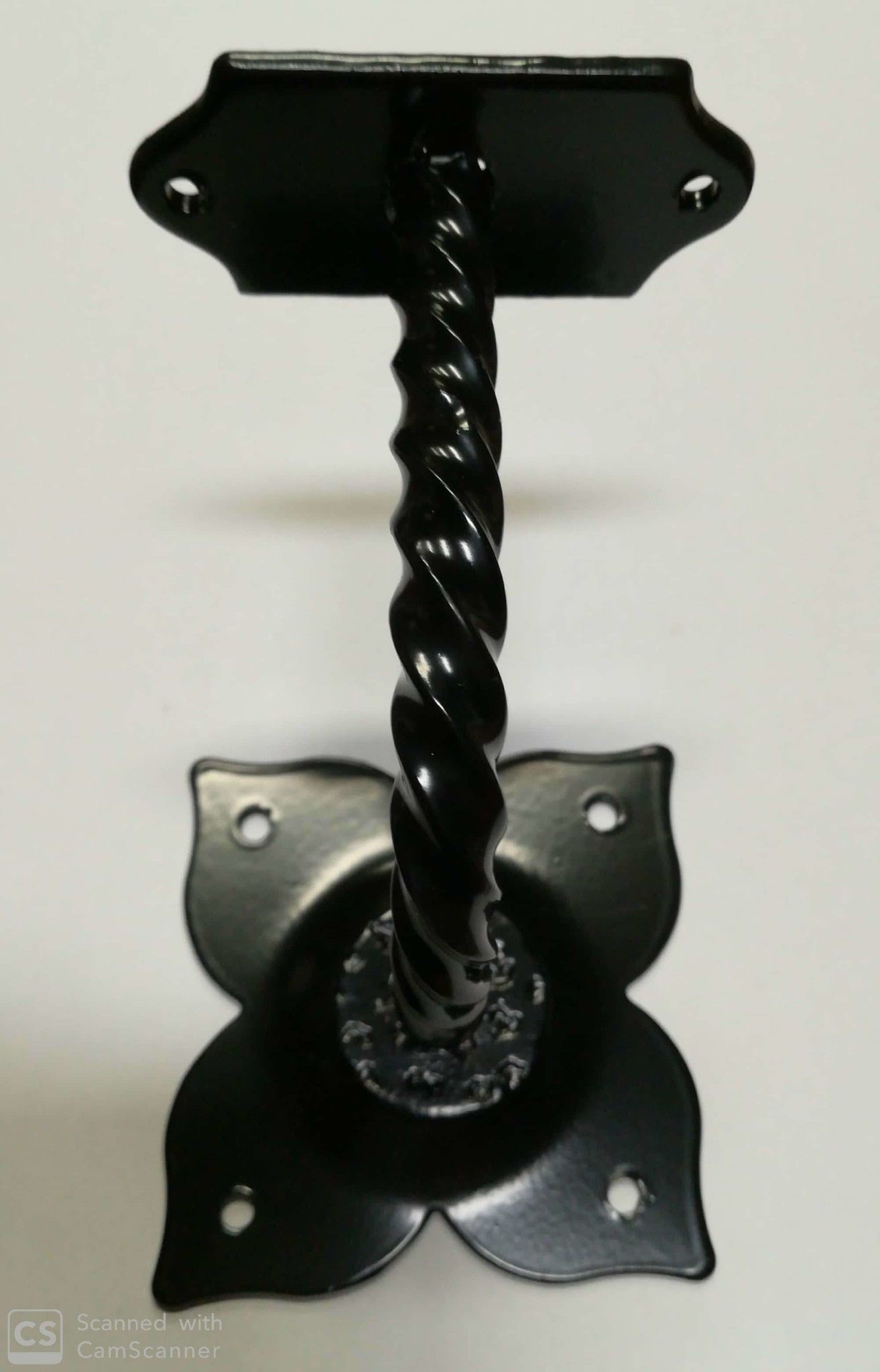 Supporto corrimano in ferro a  base piana verniciato nero