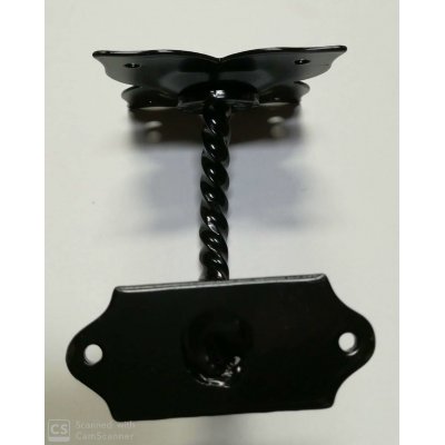 Supporto corrimano in ferro a base piana verniciato nero