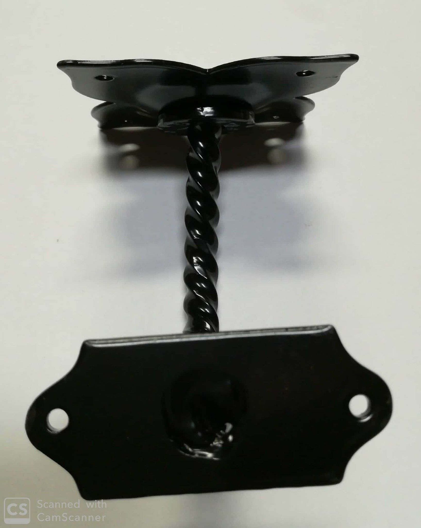 Supporto corrimano in ferro a  base piana verniciato nero
