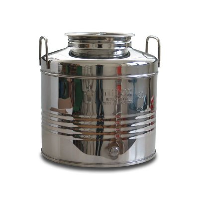 Contenitore inox lt 30 per olio e alimenti con attacco a vite 1/2"