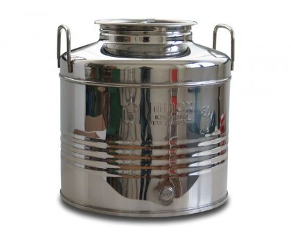 Contenitore inox lt 15 per olio e alimenti con attacco a vite 1/2'