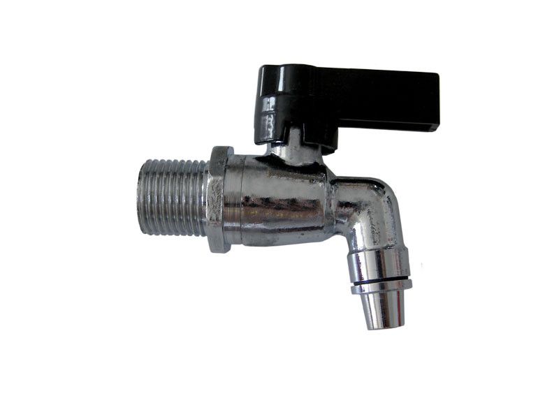 Rubinetto curvo da 1/2' con beccuccio e leva in metallo