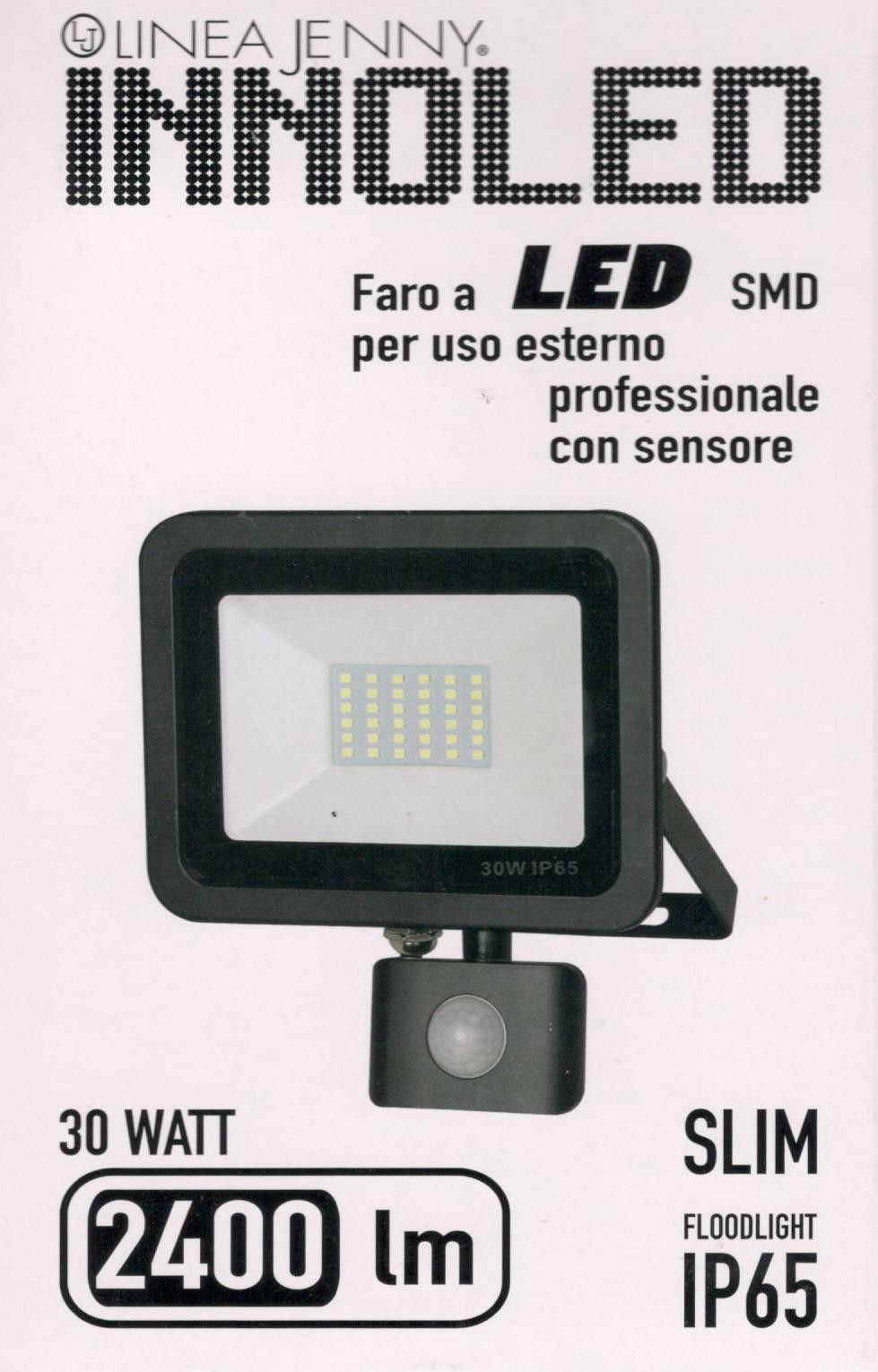 Proiettore LED con sensore SLIM 30 w IP65 6500 K INNOLED
