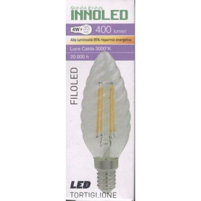 Lampadina FILOLED TORTIGLIONE 4w E14 Luce calda 3000K