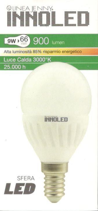 Lampadina LED SFERA 9w E14 Luce calda 3000 K
