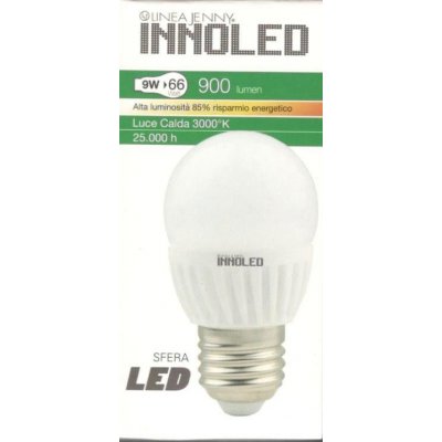 Lampadina LED SFERA 9w E27 Luce calda 3000 K