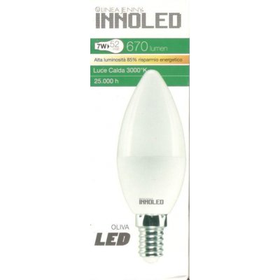 Lampadina LED OLIVA 7w E14 Luce calda 3000 K