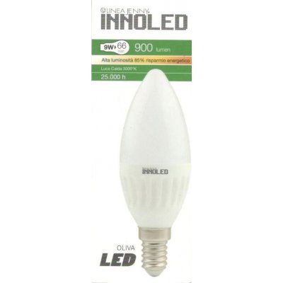 Lampadina LED OLIVA 9w E14 Luce calda 3000 K