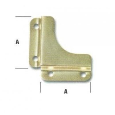 Reggispecchi ad angolo lisci mm 30x30 in ferro ottonato