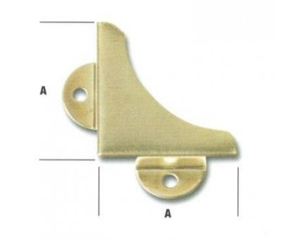 Reggispecchi ad angolo lisci mm 40x40 in ferro ottonato