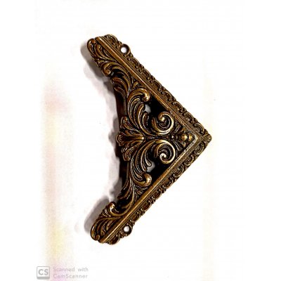 Reggispecchi ad angolo lavorato in ottone bronzato mm 65 x 65