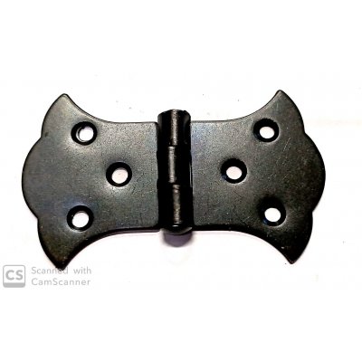 Cerniera mod. RUSTICA in ferro brunito con snodo piano mm 85