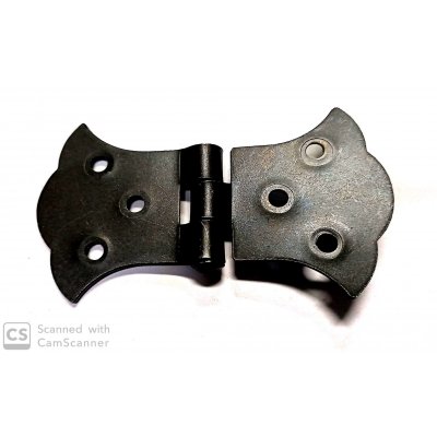 Cerniera mod. RUSTICA in ferro brunito con snodo centrato mm 85