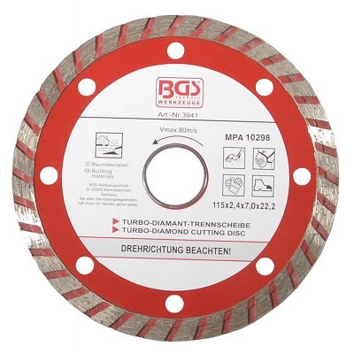 Disco diamantato corona tubo Ø 115 mm foro 22.23 BGS 3941