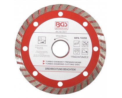 Disco diamantato corona tubo Ø 115 mm foro 22.23 BGS 3941